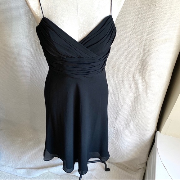 Vintage 90s Strappy Midi Dancing Dress Goth Black - Picture 5 of 8